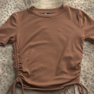 Zara Ruched Short Sleeve Top